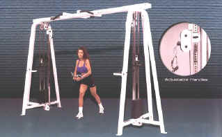 MEGATUFF ELITE Crossover Pulley w/Adj Columns, Selectorized